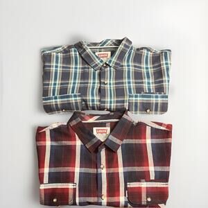 Levi's Classics Plaid Button-Down Shirt Mens (2XL) Lot Of 2